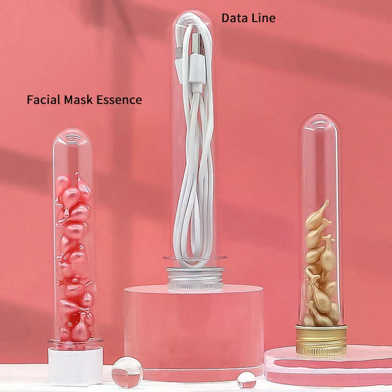 30 40 PET Test Tube Bottle Transparent Cylindrical Plastic Refillable Qme