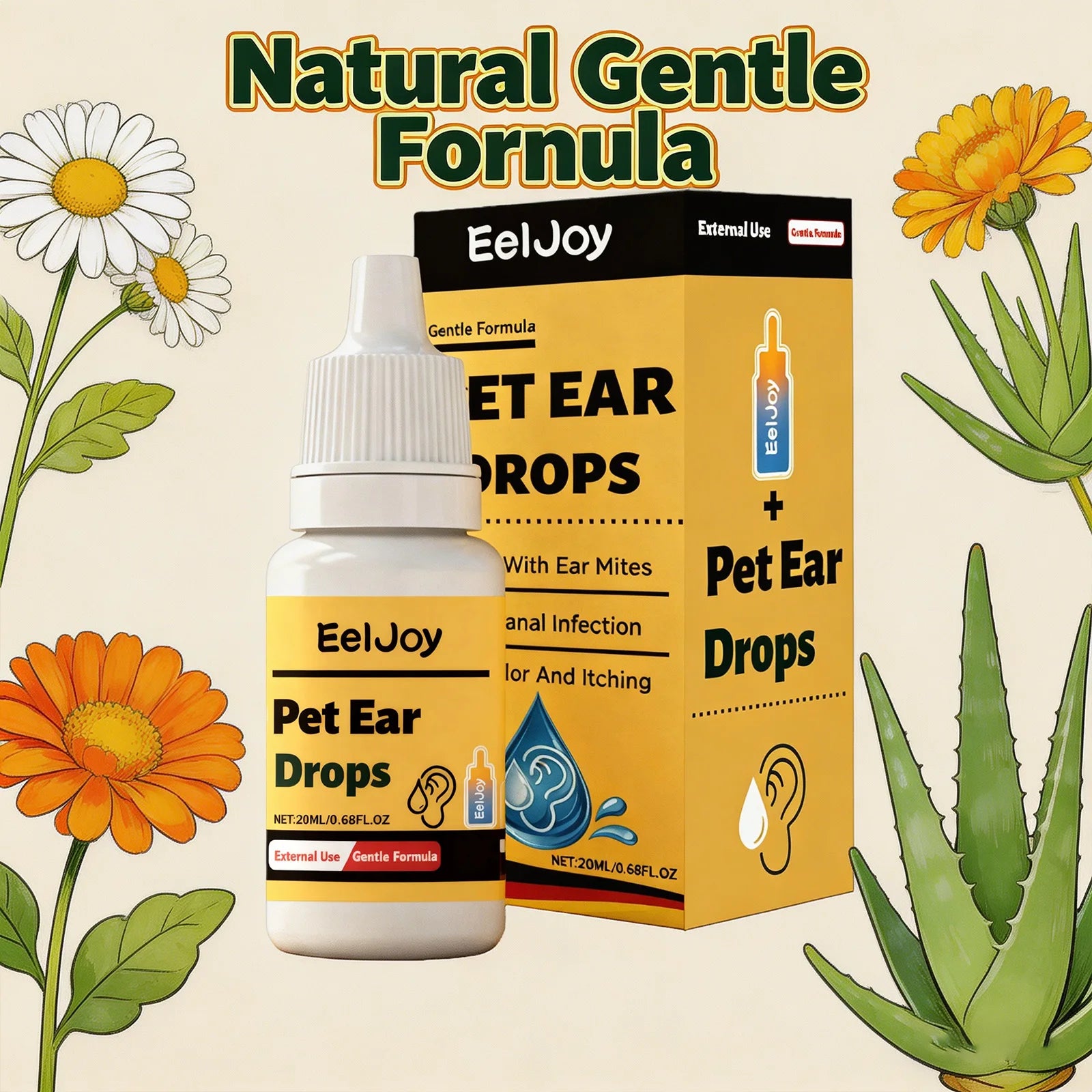 Pet Ear Care Drop Removing Earwax Eliminate Ear Mites Relieve Itching Prevent Infection Gentle Formula Pet Ear Cleaning Solution Qme
