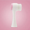 Double Sided Silicone Facial Cleansing Brush Soft Bristles Exfoliating Face Scrubber Deep Pore Cleaning Massage Skin Care Tool Qme 1PC Pink