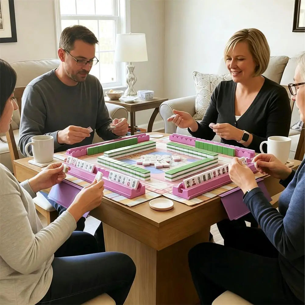 Mahjong Card Holder Table Space-saving Board Games Under Mat Slide Qme
