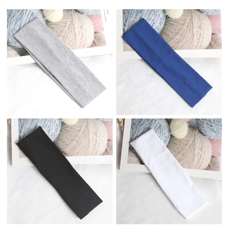 Cotton Simple Elastic Hairbands Fashion Women Solid Wash Face Make-up Qme A2 One Size