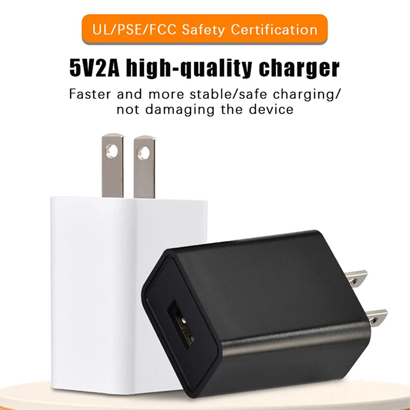 US Adapter 5V 2A Fast Charging UL Plug One USB Port Phone Wall Qme