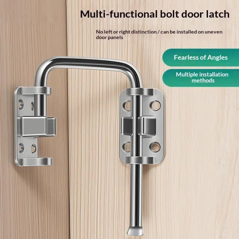 Stainless Steel 90 180 Door Latch Punch-free Buckle Anti-theft Spring Qme