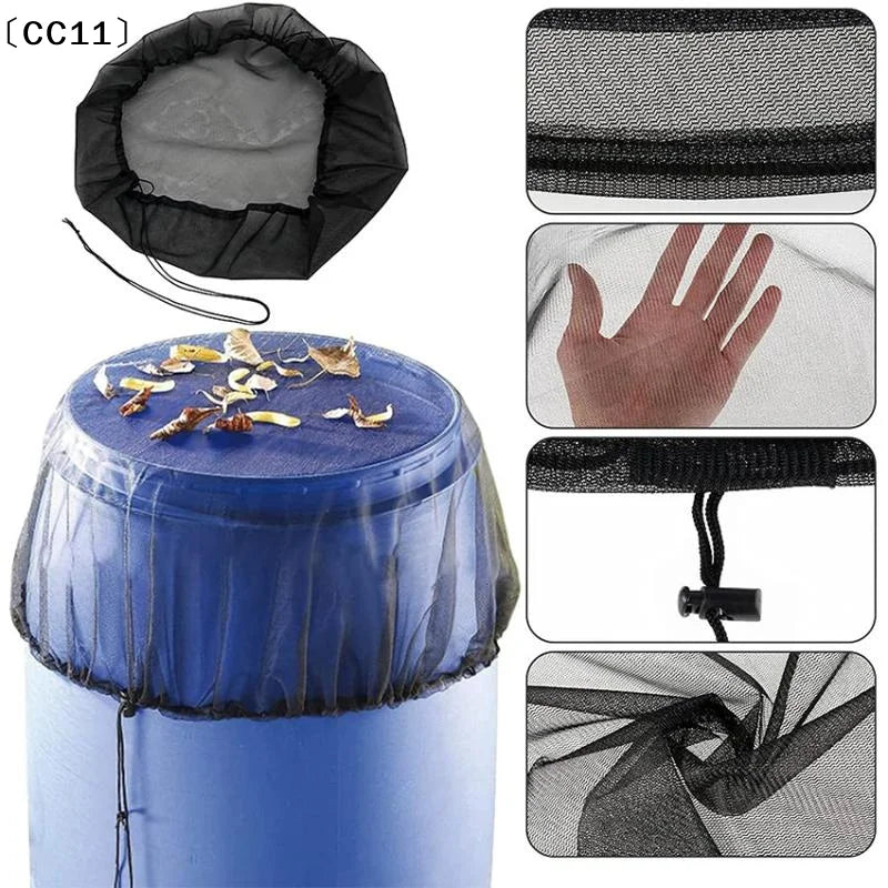 30- Mesh Cover Netting Rain Barrel Water Collection Bucket Raindrop Qme
