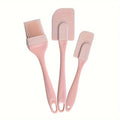 3pcs, Silicone Baking Spatulas, Butter Spatulas, Cream Spreader Spatulas, Oil Brush For Baking Cooking Grill, Kitchen Oil Brush Qme Pink