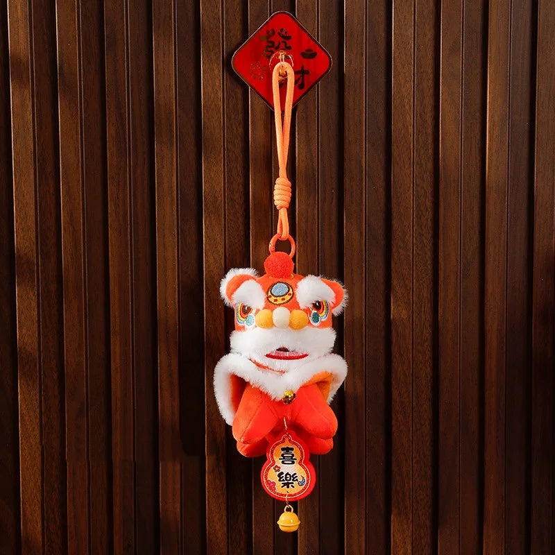 Cartoon Lion Dance Keychain Awakened Lion Chinese Style Lion Dance Pendant Doll Year Of Horse Chinese New Year Gift Qme style 1