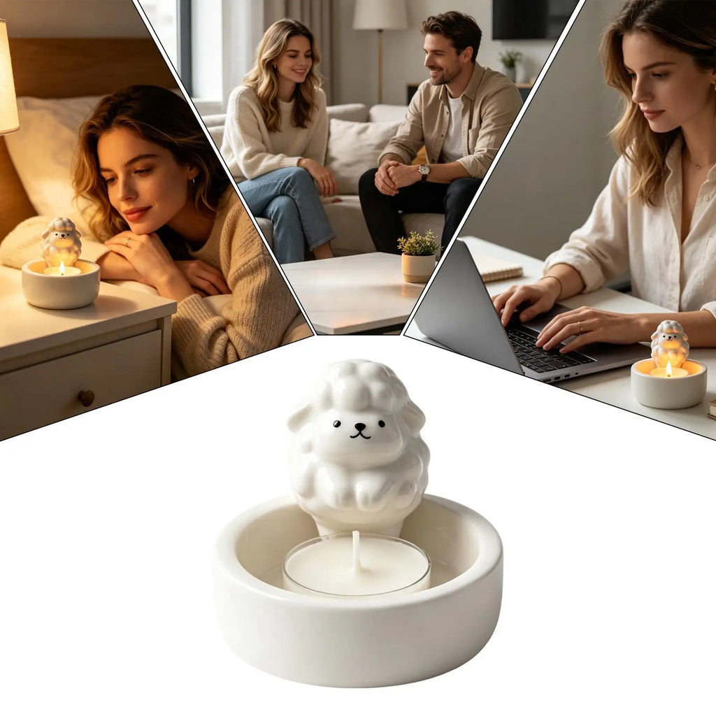 Cute Tealight Holder Aesthetic Table Centerpiece Ceramic Candlestick Qme
