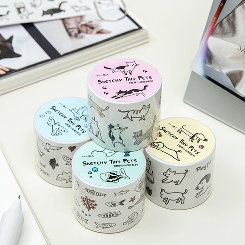 Abstract Line Sketch Pet Washi Tape, Ideal for Junk Journal Decoration, Polaroid Embellishment Qme