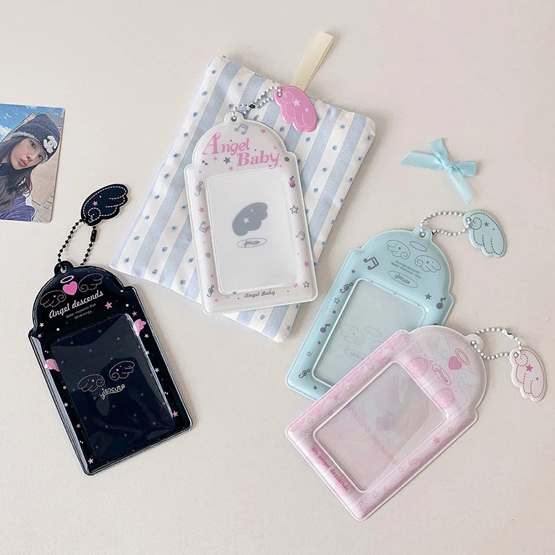Sweet Angel Wings Card Cover Display Pendant Photocard Holder Small Qme
