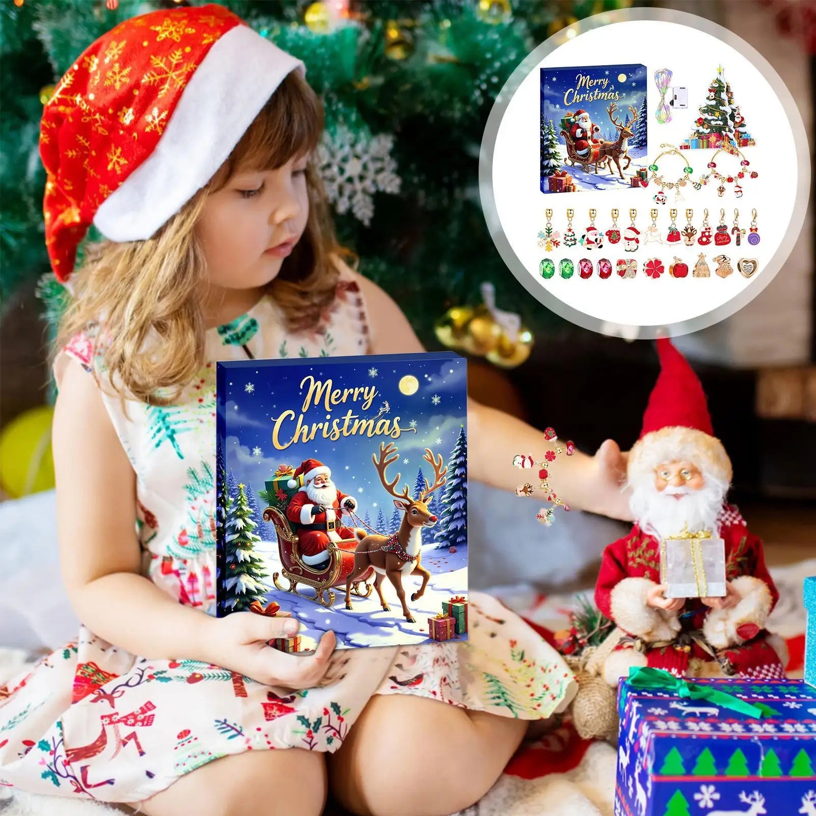Charm Bracelet Calendar Advent Christmas Bracelets 2025 Girls 24-Days Qme