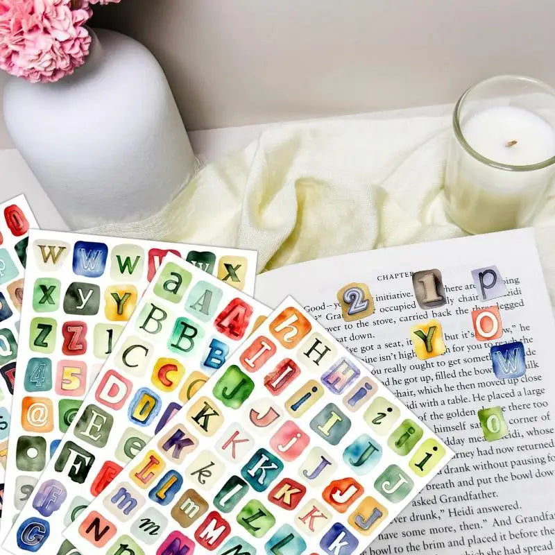 Vintage English Alphabet Stickers Self-adhesive Easy Peel Decals 100+ Qme H