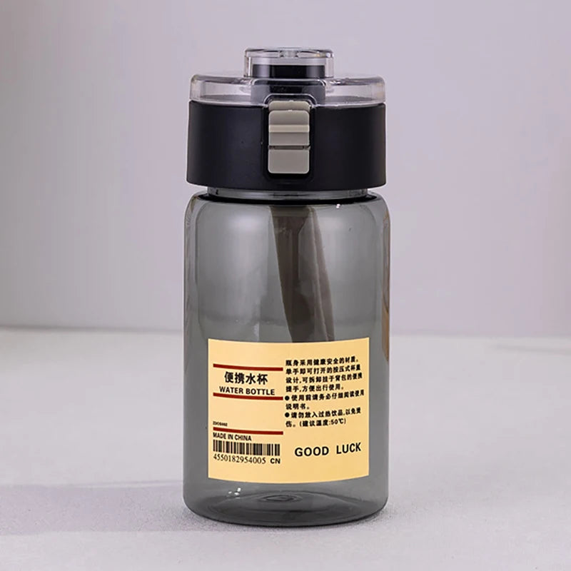 Water Bottle Space Cup Bouncing Cover Handy Sports Plastic Qme 350ML Black