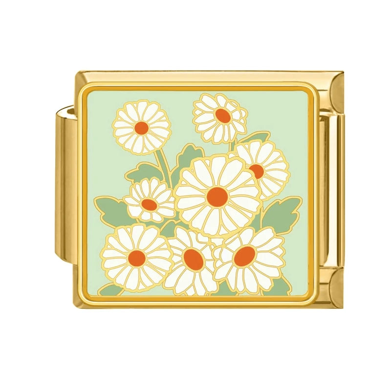 Gold Spring Summer Colorful Starfish Beach Sky Flowers Italian Charm
