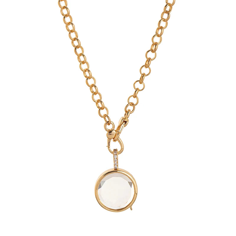 Retro Personality Picture Box Pendant With Openable DIY Pendant Hollow Design Transparent Box Gold-plated Color Preservation Qme MR-04