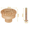 2-48pcs Rattan Wooden Handles Round Handmade Cabinets Drawer Pulls Wood Kitchen Cupboard Wardrobe Door Dresser Knobs Qme A 30pcs