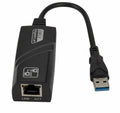 10/100/1000Mbps USB 3.0 USB 2.0 Wired USB TypeC To Rj45 Lan Ethernet Adapter Network Card for PC Macbook Windows 10 Laptop Qme black