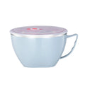 Stainless Steel Bowl with Handle Solid Color Anti Scalding Instant Noodles Mixing Bowl Kitchen Tableware Food Accessory Qme Blue 5PCS