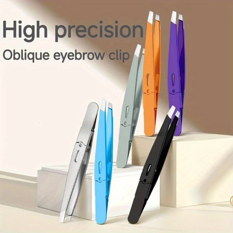 Eyebrow Tweezer Colorful Hair Beauty Fine Hairs Puller Stainless Qme