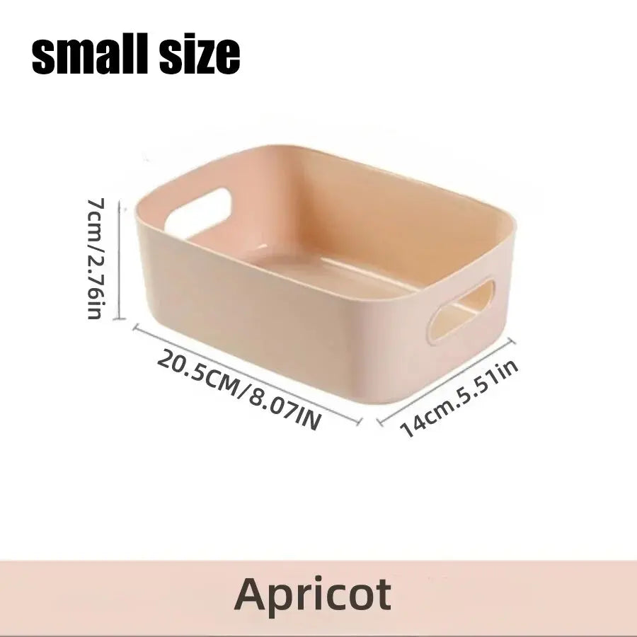 Storage Box Household Drawer Plastic Storage Desktop Storage Box Cosmetics Grocery Snack Storage Basket Kitchen Qme apricot small 1pcs