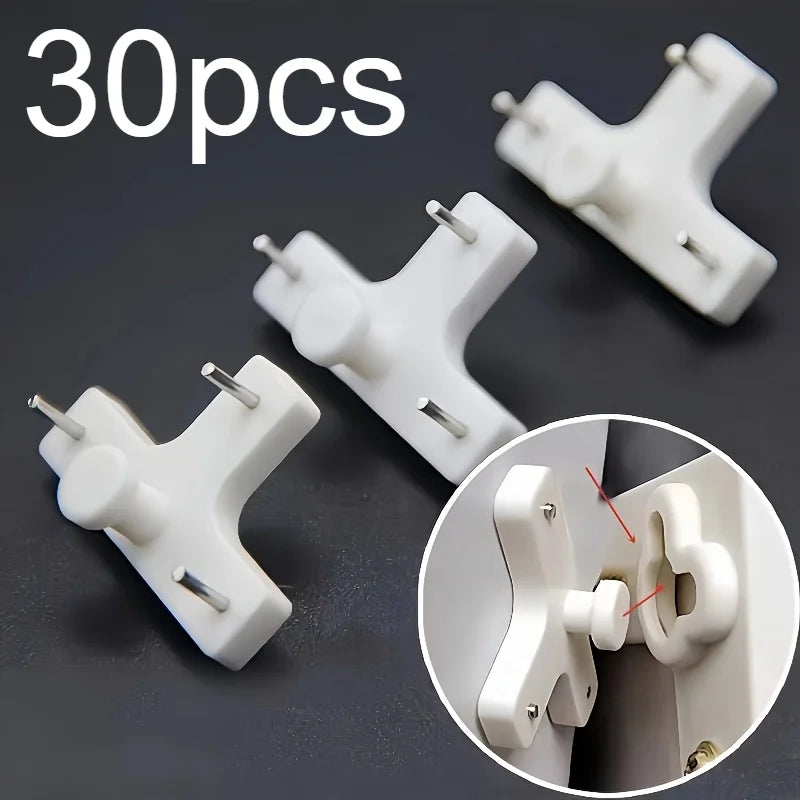 T-type Invisible Nail Hooks - Heavy Duty Picture Hangers for Photo Frames, Paintings & Gallery Walls, No Trace Hanging Hooks Qme 30pcs