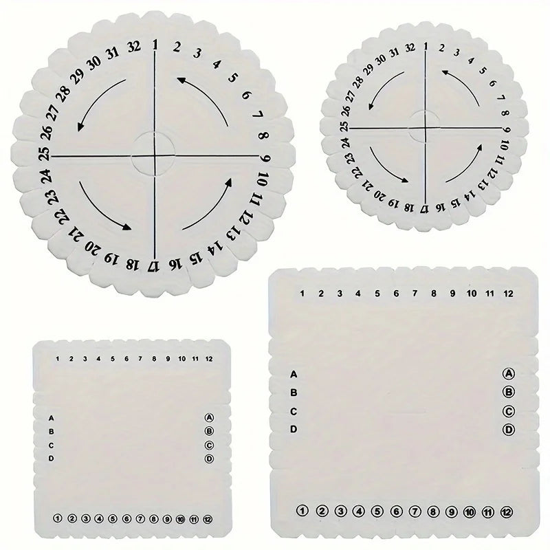 Beading & Braiding Disc Set - Round & Square Shapes For Diy Jewelry Making, Bracelets, And Crafts - Durable Handcraft Tools Qme 4pcs