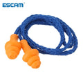 ESCAM 10Pcs/lot Soft Silicone Corded Ear Plugs ears Protector Reusable Hearing Protection Noise Reduction Earplugs Earmuff Qme 50pcs