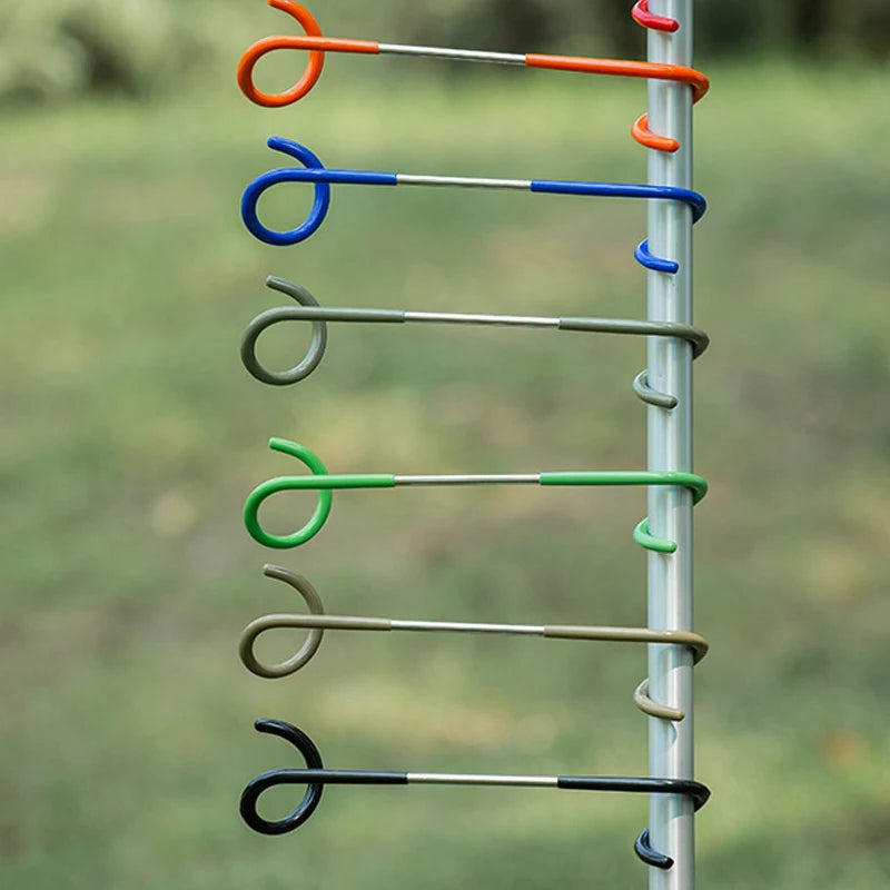 Light Pole S-shaped Pig Tail Hook Non-slip Iron Tent Lamp Stand Qme