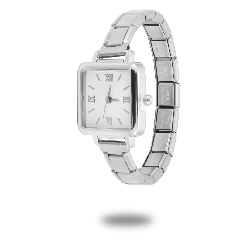 2026 Fashion Women's Men's DIY 9mm Width Italian Elastic Charm Stainless Square Octangle Watch Bracelet Bangle For Birthday Gift Qme Style 32