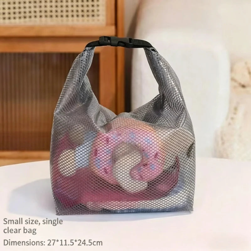 Waterproof Storage Bag, Fitness Clothing, Swimming Bathroom, Large Capacity Drawstring, Outdoor Toiletries Bag Qme Small gray