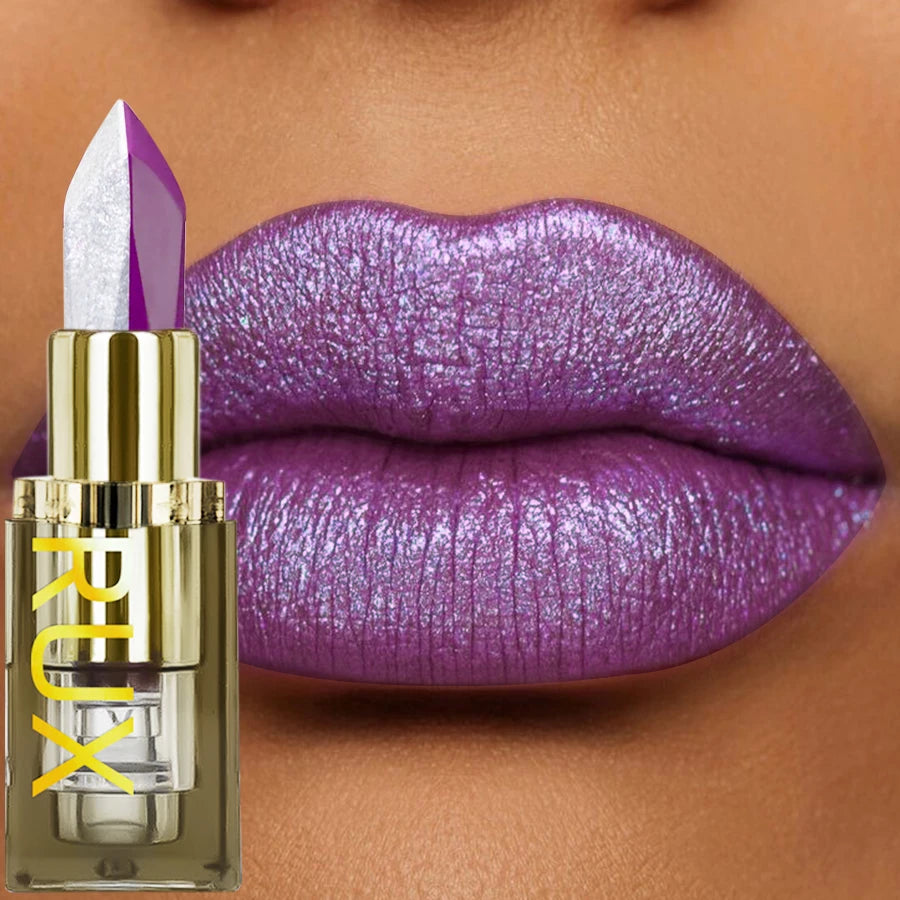 Purple Glitter Two-tone Lipstick Red Rose Moisturizing Lipsticks Qme 106