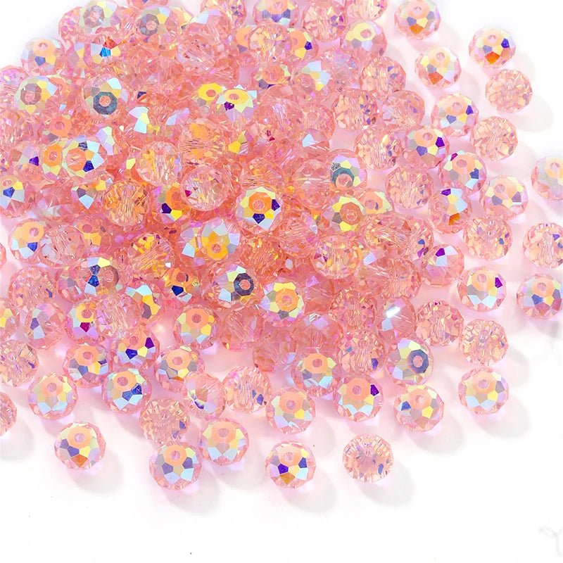 84pcs Czech Faceted Rondelle Beads 8mm AAA Crystal Glass Loose Spacer Beads for DIY Jewelry Bracelet Craft Making Supplies Qme Color 10