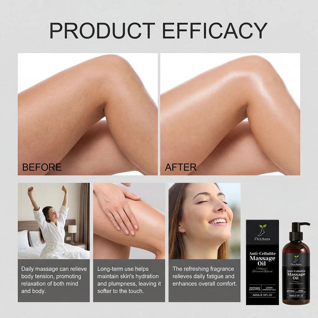 Collagen Firming Massage Oil Thigh Firming Nourishing Dry Skin Glowing Soothing Smoothing Tightening Body Oil for Daily Use Qme