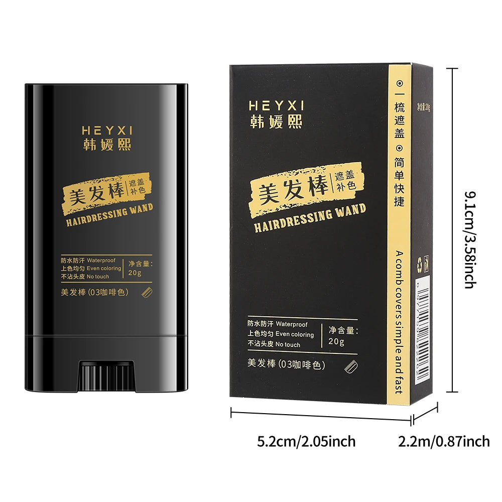 Waterproof Hair Dye Stick Quickly Covers Gray Natural Appearance Qme
