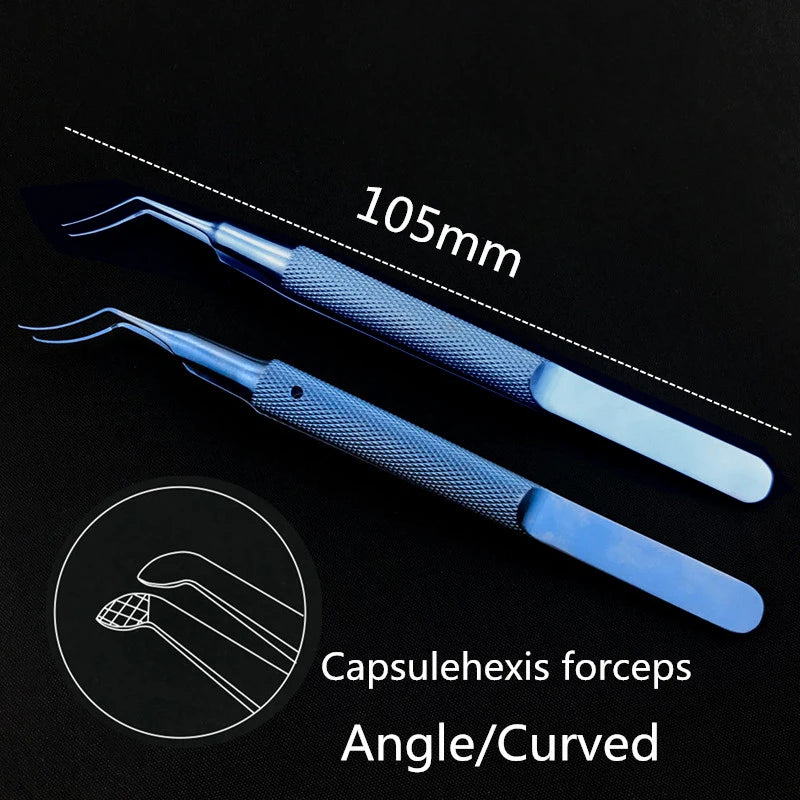Utrata Capsulorhexis Forceps Tweezers Titanium Curved Angled Qme