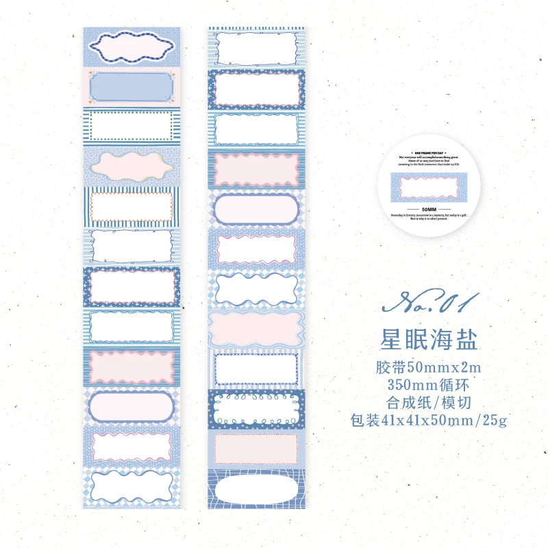 50mm*2m Cartoon Die-Cutting Tape Filmstrip Masking Tapes for Scrapbooking Stickers Journaling Creative Stationery Supplies Qme A 50mm X 2m