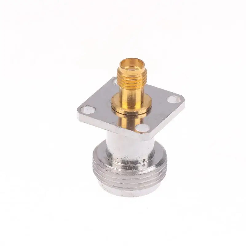 N Female Jack SMA RF Coax Adapter Convertor 4-Hole Panel Zinc Alloy Qme