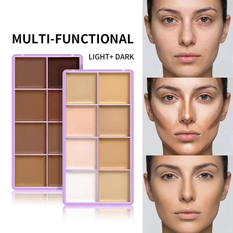Cream Concealer Palette Full Coverage for Tattoos Scars Dark Spots Cream Concealer Long-Wear Natural Flawless Soft Matte Makeup Qme