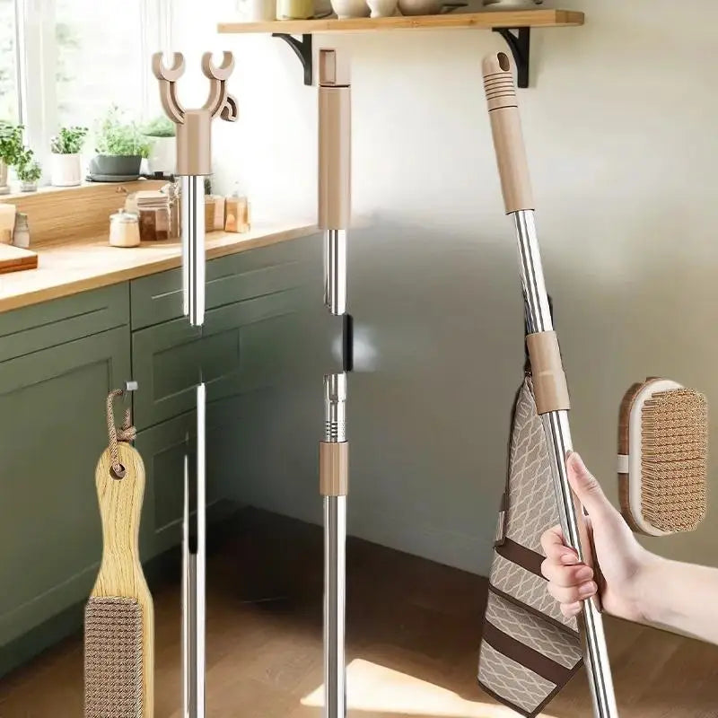 Mop Clip Stand Brush Rack Hanging Pipe Hook Kitchen Storage Bathroom Qme