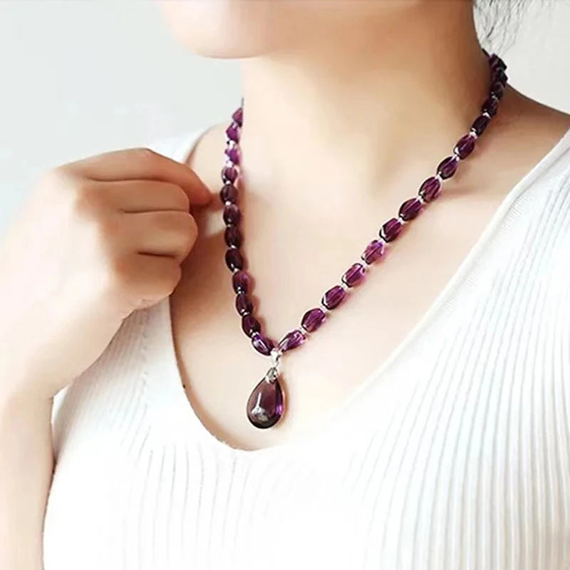 Amethyst Necklace Crystal Bracelet Craft Decorativas Stone Jewelry Qme
