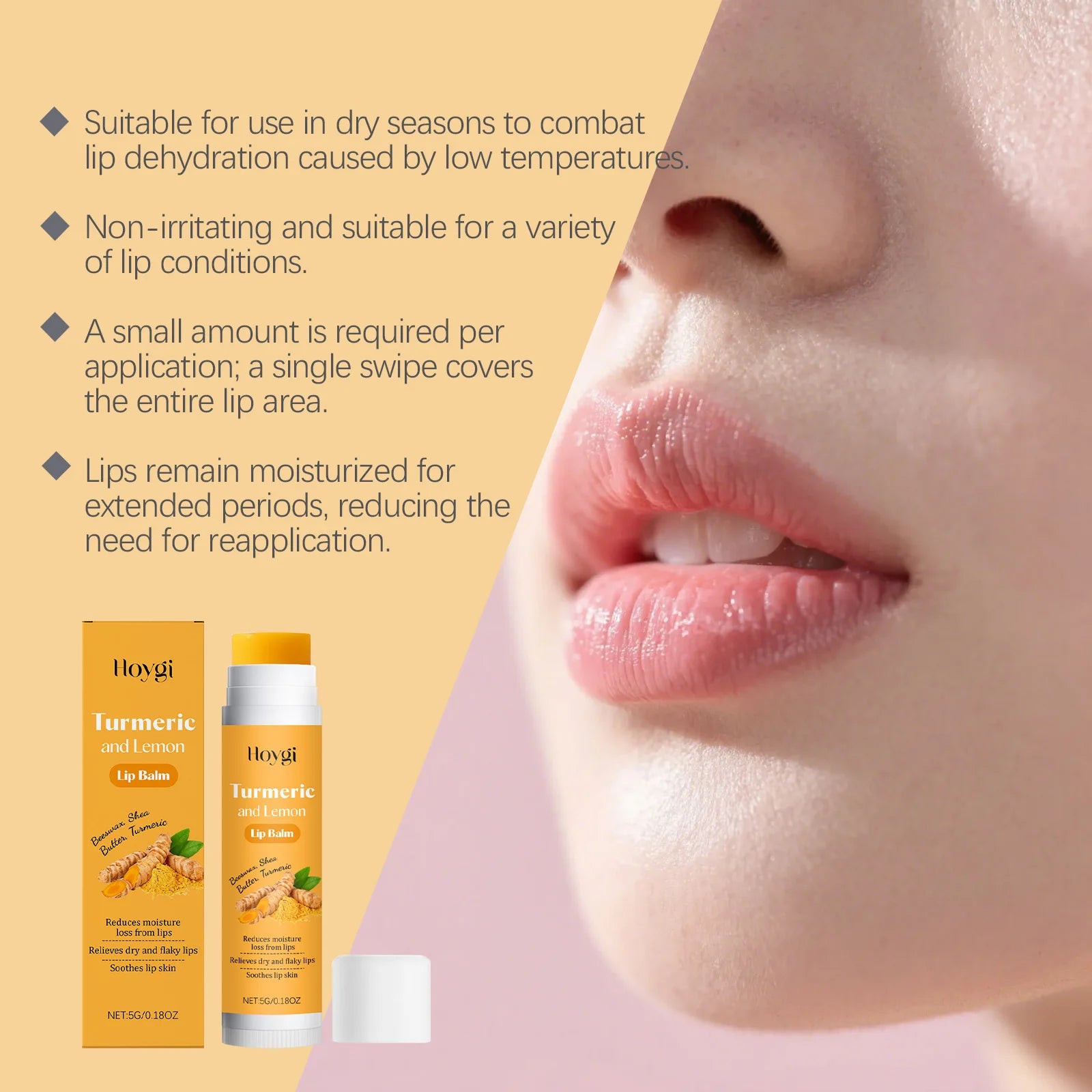 3-in-1 Lip Care Set Turmeric Nourishing Lip Balm Exfoliating Coconut Scrub & Hydrating Plumping Serum for Soft Smooth Lips Qme