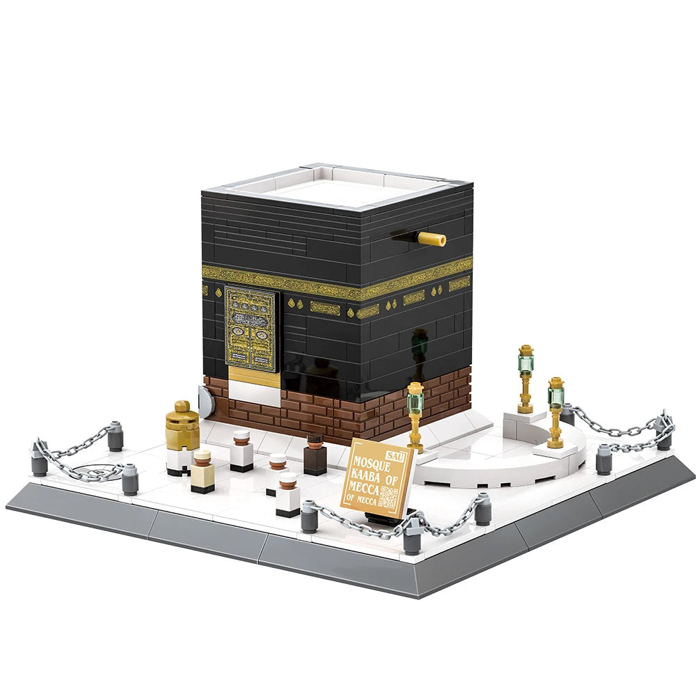 World Architecture Model Building Blocks Mecca Mosque Kaaba Educational Toy Assembly Block Model Toys Kid Boys Gift Child Adults Qme Opp bag
