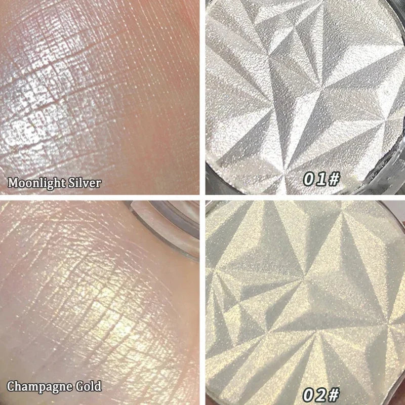 Brightening Face Highlighter Palette Waterproof Monochrome Pearlescent White Silver Highlight Makeup High Gloss Face Repairing Qme