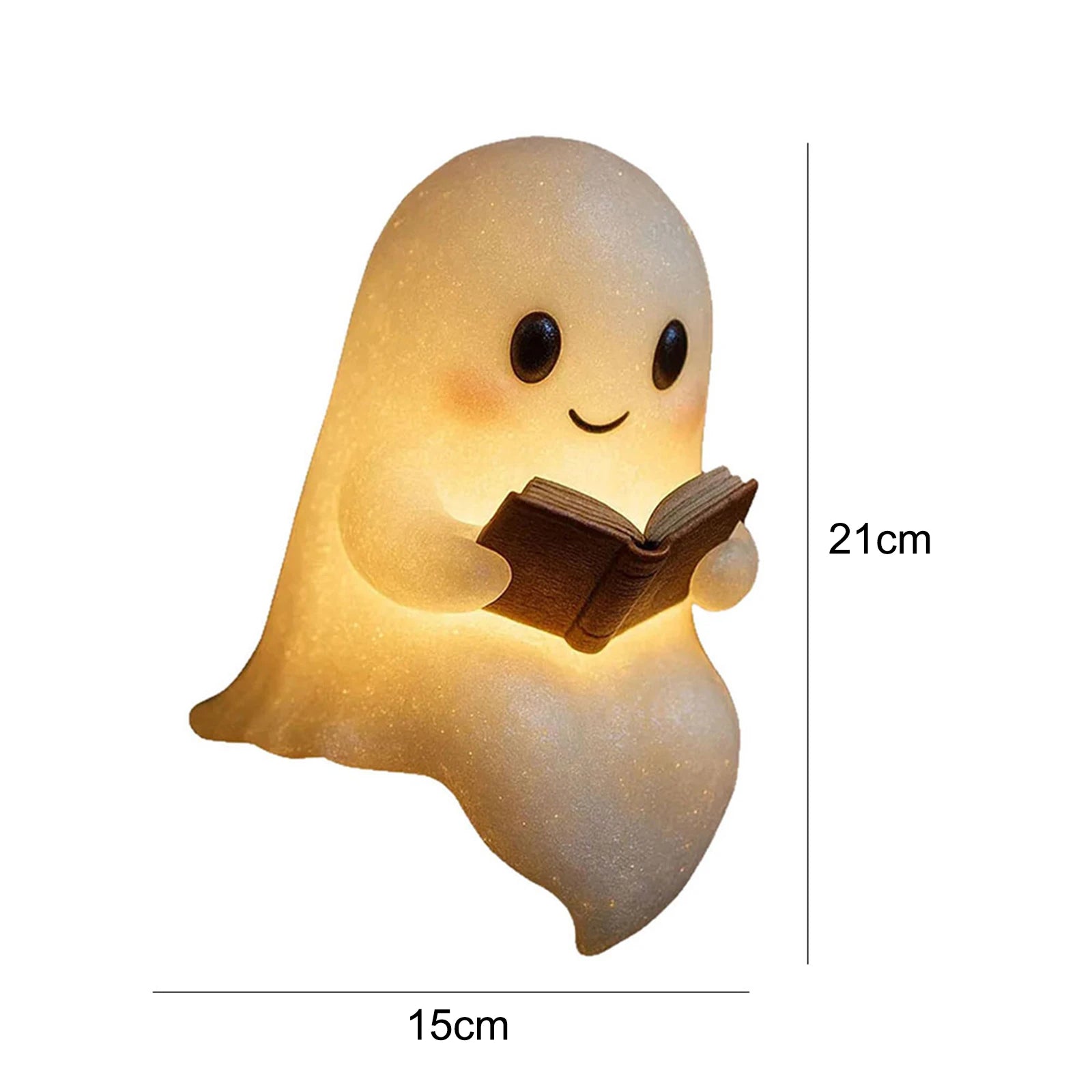 1/2PC LED Ghost Reading Book Lamp Cute Halloween Ghost Night Light Ghost Soft Reading Night Light for Bedroom Study Room Readers Qme 1Pcs large