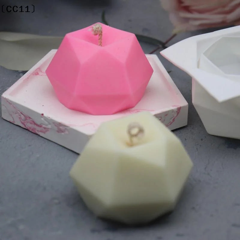 8 Cavity Diamond Polygonal Silicone Cake Mold French Dessert Mousse Qme