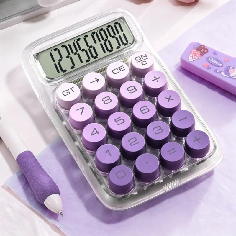 Calculator Office Commercial Transparent Dopamine Gradient Color Computer Cute High Appearance Level Calculator Qme purple