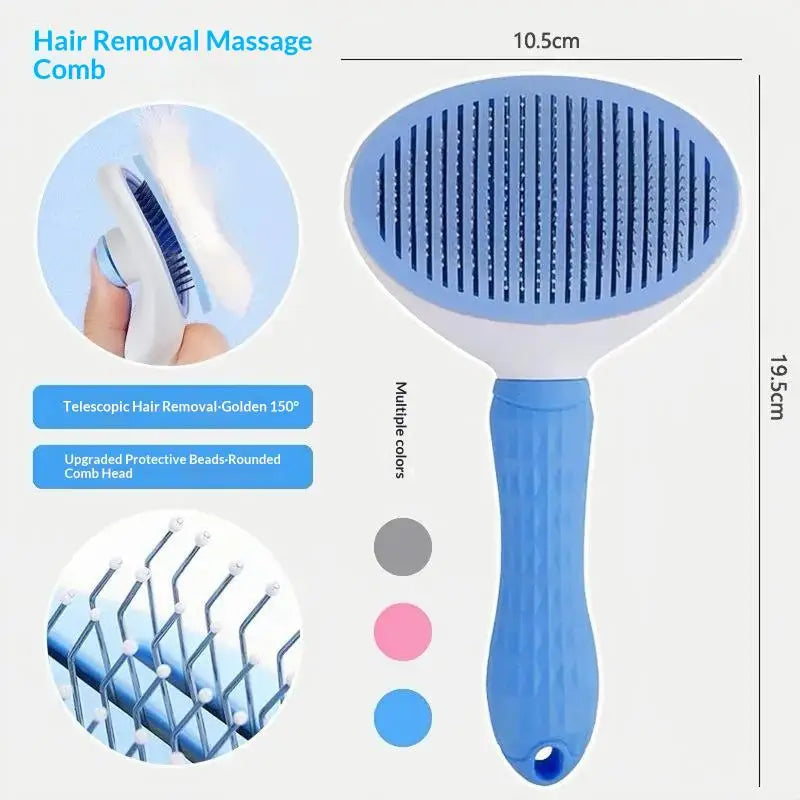 Pet Dog Brush Cat Comb Self Cleaning Pet Hair Remover Brush For Dogs Cats Grooming Tools Pet's Dematting Comb Dogs Accessories Qme A3