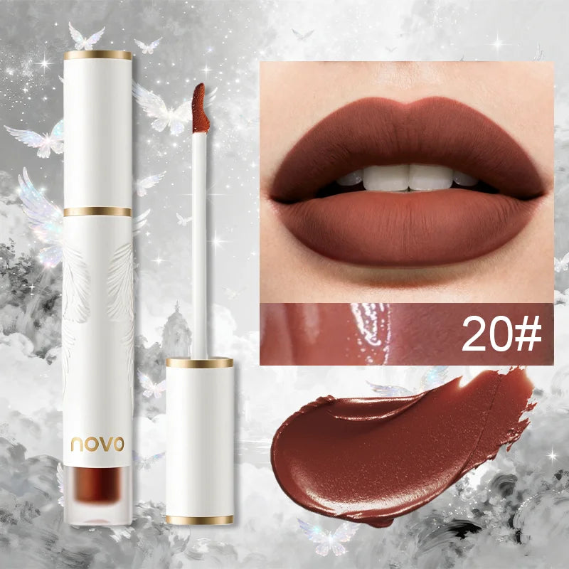 Matte Liquid Lipstick Makeup, Waterproof Non-fading Non-stick Cup, Smooth Misty Finish for Fuller Lips, Rich Color Rendering Qme 20