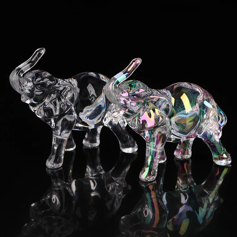 Living Room Cute Crystal Elephant Statue Mini Animal Baby Ornaments Qme