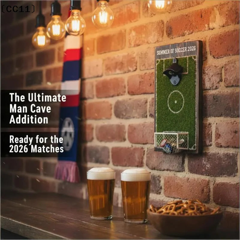 Soccer Field Bottle Opener Wall Decor Magnetic Mounted Beer Cap Qme