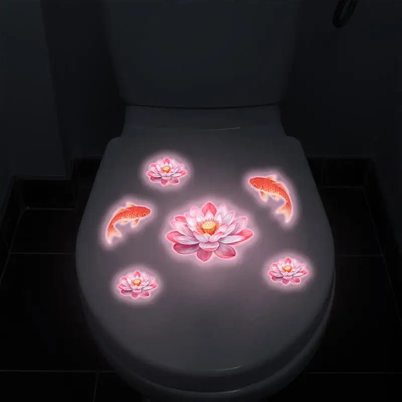 Luminous Koi Fish Decal - Removable Sink & Toilet Sticker - DIY Feng Shui Decoration for Modern Bathroom Renovation Qme